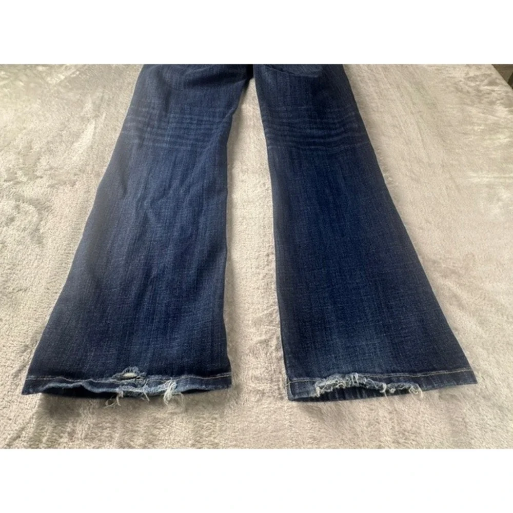 American Eagle Outfitters Jeans Womens 4 Short Flare Dark Wash Low Rise Stretch
